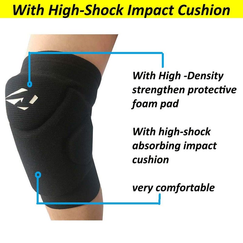 Rawxy Volleyball Knee Pads with High Shock Absorbing Cushion,Adult Junior Youth Men &Women Boy Girls Gift (black, X-large) - Image 3